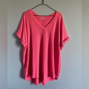 Neon pink oversized top